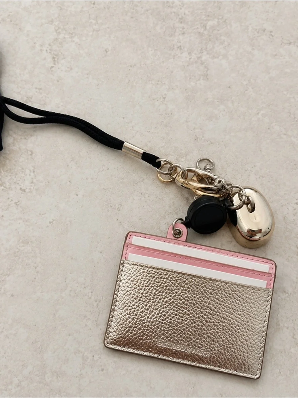 Bath & Body Works Gold PocketBac Wearable Card Holder with Lanyard